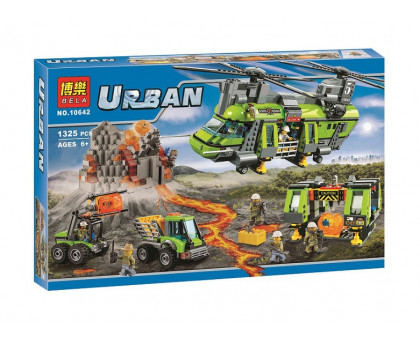 Конструктор Bela серия Urban 10642 Грузовой вертолёт исследователей вулканов 
