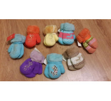 Детские зимние рукавички 6 мес - 2 года. Теплые, мягкие на веревочке