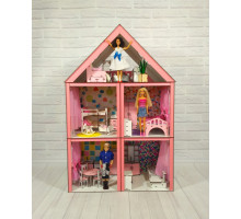 Домик для Барби 3106 Большой особняк Барби. 3 этажа, 5 комнат, с обоями, шторками, мебелью, текстилем