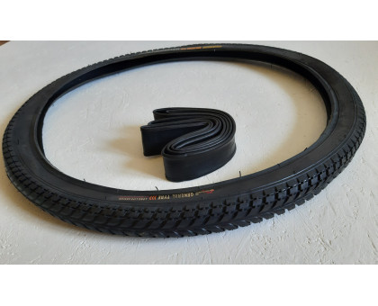 Вело покрышка с камерой 24 дюйма Генерал Елочка. Нейлон.