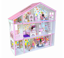 Домик для кукол Барби 3126 Супер дом с секретом, мебелью, обоями и текстилем. 3 этажа. 7 комнат