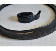 Покрышка на велосипед 26 дюймов с камерой. Генерал Слик Гладкая. Нейлон. 26*2.125 (57-559)