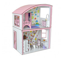 Домик для кукол Барби 3123 Уютная вилла с мебелью, обоями и текстилем. 2 этажа